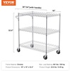 image:imageVEVOR Kitchen Utility Cart 3 Tier Heavy Duty Adjustable Wire Storage Rack Commercial Steel Rolling Service Trolley on Wheels Work Table with Handle Bar for Garage and Laundry Room 40x25x409 in18D x 30W x 324H