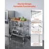 image:imageVEVOR Kitchen Utility Cart 3 Tier Heavy Duty Adjustable Wire Storage Rack Commercial Steel Rolling Service Trolley on Wheels Work Table with Handle Bar for Garage and Laundry Room 40x25x409 in18D x 30W x 36H Table top
