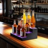 image:imageVEVOR LED Lighted Liquor Bottle Display 1 Tier 48 Inches Whiskey Rack Supports USB Illuminated Home Bar Shelf with RF Remote amp App Control 7 Static Colors Acrylic Lighted Shelf for 12 Bottles3 Step 16 Inches
