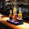 image:imageVEVOR LED Lighted Liquor Bottle Display 1 Tier 48 Inches Whiskey Rack Supports USB Illuminated Home Bar Shelf with RF Remote amp App Control 7 Static Colors Acrylic Lighted Shelf for 12 Bottles2 Step 16 Inches