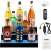 image:imageVEVOR LED Lighted Liquor Bottle Display 1 Tier 48 Inches Whiskey Rack Supports USB Illuminated Home Bar Shelf with RF Remote amp App Control 7 Static Colors Acrylic Lighted Shelf for 12 Bottles3 Step 16 Inches