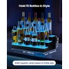 image:imageVEVOR LED Lighted Liquor Bottle Display 1 Tier 48 Inches Whiskey Rack Supports USB Illuminated Home Bar Shelf with RF Remote amp App Control 7 Static Colors Acrylic Lighted Shelf for 12 Bottles3 Step 20 Inches