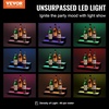 image:imageVEVOR LED Lighted Liquor Bottle Display 1 Tier 48 Inches Whiskey Rack Supports USB Illuminated Home Bar Shelf with RF Remote amp App Control 7 Static Colors Acrylic Lighted Shelf for 12 Bottles2 Step 16 Inches