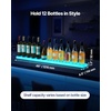 image:imageVEVOR LED Lighted Liquor Bottle Display 1 Tier 48 Inches Whiskey Rack Supports USB Illuminated Home Bar Shelf with RF Remote amp App Control 7 Static Colors Acrylic Lighted Shelf for 12 Bottles1 Step 48 Inches