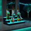image:imageVEVOR LED Lighted Liquor Bottle Display 1 Tier 48 Inches Whiskey Rack Supports USB Illuminated Home Bar Shelf with RF Remote amp App Control 7 Static Colors Acrylic Lighted Shelf for 12 Bottles3 Step 20 Inches