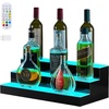 image:imageVEVOR LED Lighted Liquor Bottle Display 1 Tier 48 Inches Whiskey Rack Supports USB Illuminated Home Bar Shelf with RF Remote amp App Control 7 Static Colors Acrylic Lighted Shelf for 12 Bottles3 Step 20 Inches