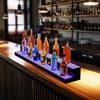 image:imageVEVOR LED Lighted Liquor Bottle Display 1 Tier 48 Inches Whiskey Rack Supports USB Illuminated Home Bar Shelf with RF Remote amp App Control 7 Static Colors Acrylic Lighted Shelf for 12 Bottles2 Step 60 Inches