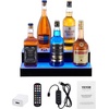 image:imageVEVOR LED Lighted Liquor Bottle Display 1 Tier 48 Inches Whiskey Rack Supports USB Illuminated Home Bar Shelf with RF Remote amp App Control 7 Static Colors Acrylic Lighted Shelf for 12 Bottles2 Step 16 Inches