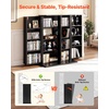 image:imageVEVOR Media Storage Cabinet 4Tier DVD Shelf Organizer 2402 x 1449 x 3331 in Multimedia Storage Organizer for CDs DVDs Books Games CD Shelf for Living Room Home Office Recording Room BlackBlack