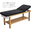 image:imageVEVOR Medical Exam Table Wooden Framed Medical Examination Bed Physical Therapy Exam Table with Adjustable Backrest Storage Shelf amp Paper Roll Dispenser for Hospitals Clinics Rehab Centers 500LBS
