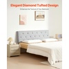 image:imageVEVOR Metal Headboard Queen Size Headboard with Adjustable Height W5965 x H4055 x D15 inches Ideal for Bedroom Hotel Homestay Dormitory BlackDiamond Tufted