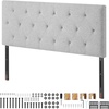 image:imageVEVOR Metal Headboard Queen Size Headboard with Adjustable Height W5965 x H4055 x D15 inches Ideal for Bedroom Hotel Homestay Dormitory BlackDiamond Tufted