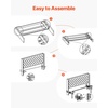 image:imageVEVOR Metal Headboard Queen Size Headboard with Adjustable Height W5965 x H4055 x D15 inches Ideal for Bedroom Hotel Homestay Dormitory Blackcarbon steel