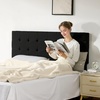 image:imageVEVOR Metal Headboard Queen Size Headboard with Adjustable Height W5965 x H4055 x D15 inches Ideal for Bedroom Hotel Homestay Dormitory Blackcarbon steel
