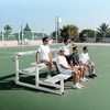 image:imageVEVOR Mobile Bleachers 3Row TipNRoll Spectator Bleachers with 4 Swivel Casters HeavyDuty Aluminum Alloy Seating with Double Foot Planks Holds 750 lbs  340 kg per Tier for Sports Events