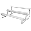 image:imageVEVOR Mobile Bleachers 3Row TipNRoll Spectator Bleachers with 4 Swivel Casters HeavyDuty Aluminum Alloy Seating with Double Foot Planks Holds 750 lbs  340 kg per Tier for Sports Events