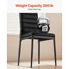 image:imageVEVOR Modern Dining Room Accent Chairs Set of 4 Upholstered Leather Side Chair for Living Room SpaceSaving Kitchen Chair with Thick Cushions and Metal Legs WhiteSet of 4Black