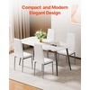 image:imageVEVOR Modern Dining Room Accent Chairs Set of 4 Upholstered Leather Side Chair for Living Room SpaceSaving Kitchen Chair with Thick Cushions and Metal Legs WhiteSet of 4 White