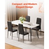 image:imageVEVOR Modern Dining Room Accent Chairs Set of 4 Upholstered Leather Side Chair for Living Room SpaceSaving Kitchen Chair with Thick Cushions and Metal Legs WhiteSet of 4Black
