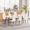 image:imageVEVOR Modern Dining Room Accent Chairs Set of 4 Upholstered Leather Side Chair for Living Room SpaceSaving Kitchen Chair with Thick Cushions and Metal Legs WhiteSet of 6 White