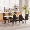 image:imageVEVOR Modern Dining Room Accent Chairs Set of 4 Upholstered Leather Side Chair for Living Room SpaceSaving Kitchen Chair with Thick Cushions and Metal Legs WhiteSet of 6 Black
