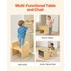 image:imageVEVOR Montessori Weaning Table and Chair Set 3 in 1 Wooden Toddler Table and Chairs with Chalkboard Adjustable Height Montessori Table for Ages 15 Ideal for Drawing Reading Eating  NaturalNatural