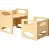 image:imageVEVOR Montessori Weaning Table and Chair Set 3 in 1 Wooden Toddler Table and Chairs with Chalkboard Adjustable Height Montessori Table for Ages 15 Ideal for Drawing Reading Eating  NaturalNatural