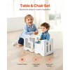 image:imageVEVOR Montessori Weaning Table and Chair Set 3 in 1 Wooden Toddler Table and Chairs with Chalkboard Adjustable Height Montessori Table for Ages 15 Ideal for Drawing Reading Eating  NaturalWhite