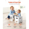 image:imageVEVOR Montessori Weaning Table and Chair Set 3 in 1 Wooden Toddler Table and Chairs with Chalkboard Adjustable Height Montessori Table for Ages 15 Ideal for Drawing Reading Eating  NaturalWhite