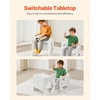 image:imageVEVOR Montessori Weaning Table and Chair Set 3 in 1 Wooden Toddler Table and Chairs with Chalkboard Adjustable Height Montessori Table for Ages 15 Ideal for Drawing Reading Eating  NaturalWhite