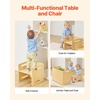 image:imageVEVOR Montessori Weaning Table and Chair Set 3 in 1 Wooden Toddler Table and Chairs with Chalkboard Adjustable Height Montessori Table for Ages 15 Ideal for Drawing Reading Eating  NaturalNatural