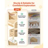 image:imageVEVOR Montessori Weaning Table and Chair Set 3 in 1 Wooden Toddler Table and Chairs with Chalkboard Adjustable Height Montessori Table for Ages 15 Ideal for Drawing Reading Eating  NaturalNatural Wood