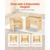 image:imageVEVOR Montessori Weaning Table and Chair Set 3 in 1 Wooden Toddler Table and Chairs with Chalkboard Adjustable Height Montessori Table for Ages 15 Ideal for Drawing Reading Eating  NaturalNatural