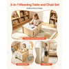image:imageVEVOR Montessori Weaning Table and Chair Set 3 in 1 Wooden Toddler Table and Chairs with Chalkboard Adjustable Height Montessori Table for Ages 15 Ideal for Drawing Reading Eating  NaturalNatural Wood