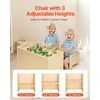 image:imageVEVOR Montessori Weaning Table and Chair Set 3 in 1 Wooden Toddler Table and Chairs with Chalkboard Adjustable Height Montessori Table for Ages 15 Ideal for Drawing Reading Eating  NaturalNatural