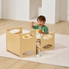 image:imageVEVOR Montessori Weaning Table and Chair Set 3 in 1 Wooden Toddler Table and Chairs with Chalkboard Adjustable Height Montessori Table for Ages 15 Ideal for Drawing Reading Eating  NaturalNatural