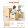 image:imageVEVOR Montessori Weaning Table and Chair Set 3 in 1 Wooden Toddler Table and Chairs with Chalkboard Adjustable Height Montessori Table for Ages 15 Ideal for Drawing Reading Eating  NaturalNatural