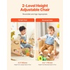 image:imageVEVOR Montessori Weaning Table and Chair Set 3 in 1 Wooden Toddler Table and Chairs with Chalkboard Adjustable Height Montessori Table for Ages 15 Ideal for Drawing Reading Eating  NaturalNatural