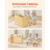 image:imageVEVOR Montessori Weaning Table and Chair Set 3 in 1 Wooden Toddler Table and Chairs with Chalkboard Adjustable Height Montessori Table for Ages 15 Ideal for Drawing Reading Eating  NaturalNatural
