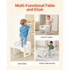image:imageVEVOR Montessori Weaning Table and Chair Set 3 in 1 Wooden Toddler Table and Chairs with Chalkboard Adjustable Height Montessori Table for Ages 15 Ideal for Drawing Reading Eating  NaturalWhite