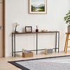 image:imageVEVOR Narrow Console Table 709 Behind Couch Shelf with Power Outlets 1Tier Long Entryway Shelf Narrow Sofa Table with Metal Frame and Charge Station for Entryway Hallway Living Room