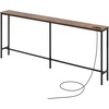 image:imageVEVOR Narrow Console Table 709 Behind Couch Shelf with Power Outlets 1Tier Long Entryway Shelf Narrow Sofa Table with Metal Frame and Charge Station for Entryway Hallway Living Room
