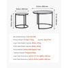 image:imageVEVOR Nesting Coffee Table Set of 2 236 in Round Coffee Table Glass Nesting Tables for Small Place Modern End Side Tables Night Stand with Metal Frame for Living Room Bedroom Balcony OfficeBlack