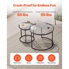 image:imageVEVOR Nesting Coffee Table Set of 2 236 in Round Coffee Table Glass Nesting Tables for Small Place Modern End Side Tables Night Stand with Metal Frame for Living Room Bedroom Balcony OfficeBlack