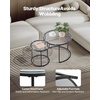 image:imageVEVOR Nesting Coffee Table Set of 2 236 in Round Coffee Table Glass Nesting Tables for Small Place Modern End Side Tables Night Stand with Metal Frame for Living Room Bedroom Balcony OfficeBlack