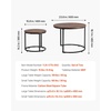 image:imageVEVOR Nesting Coffee Table Set of 2 236 in Round Coffee Table Glass Nesting Tables for Small Place Modern End Side Tables Night Stand with Metal Frame for Living Room Bedroom Balcony OfficeBrown