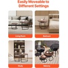 image:imageVEVOR Nesting Coffee Table Set of 2 236 in Round Coffee Table Glass Nesting Tables for Small Place Modern End Side Tables Night Stand with Metal Frame for Living Room Bedroom Balcony OfficeBrown