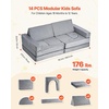 image:imageVEVOR Play Couch Modular Kids Nugget Couch 15pcs Toddler Foam Sofa Couch with HighDensity 25D Sponge for Playing Creating Sleeping Imaginative Kids Furniture for Bedroom and Playroom14 Pcs