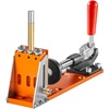 image:imageVEVOR Pocket Hole Jig Kit 34 Pcs Pocket Hole Jig System with 11 Cclamp Fixture Step Drills Wrenches Drill Stop Rings Square Drive Bits Toolbox Adjustable for DIY Carpentry ProjectsOrange