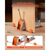 image:imageVEVOR Pocket Hole Jig Kit 34 Pcs Pocket Hole Jig System with 11 Cclamp Fixture Step Drills Wrenches Drill Stop Rings Square Drive Bits Toolbox Adjustable for DIY Carpentry ProjectsOrange